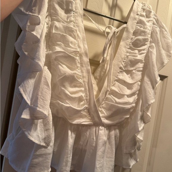 White Ruffled Top - Picture 2 of 3